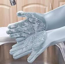 CleaningStampo Reusable Silicone Scrubbing Gloves (1 Pair)